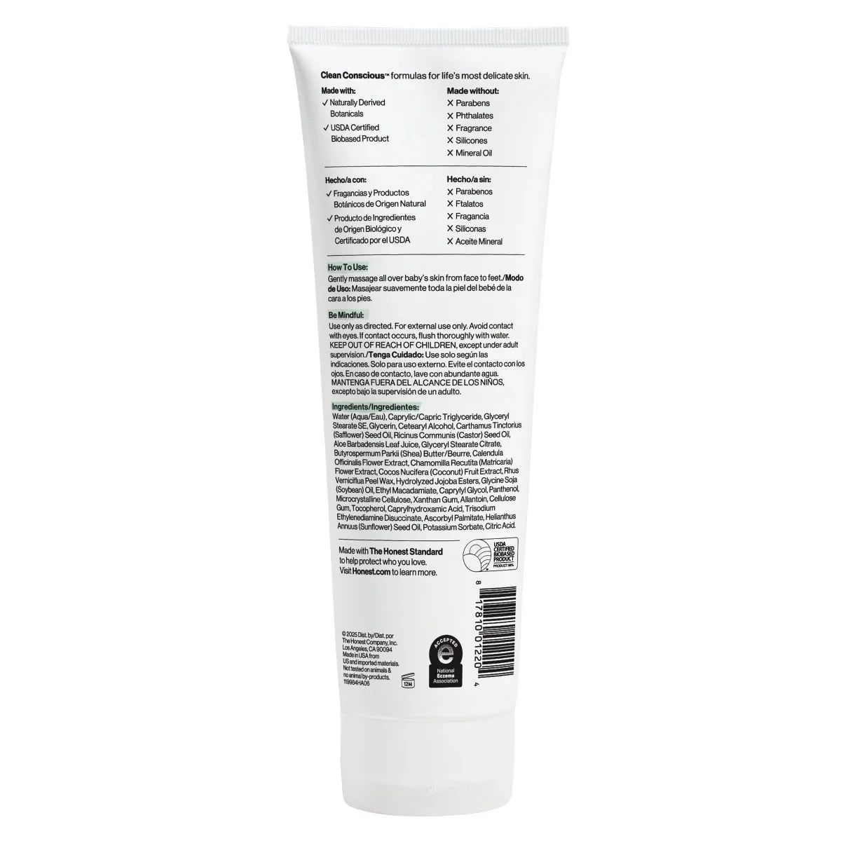 The Honest Company Sensitive Face + Body Lotion Fragrance Free - 8.5 fl oz: Moisturizing, Dye-Free, Paraben-Free, Silicone-Free