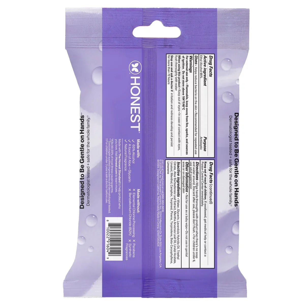 The Honest Company Sanitizing Hand Wipes Lavender Field - 15ct