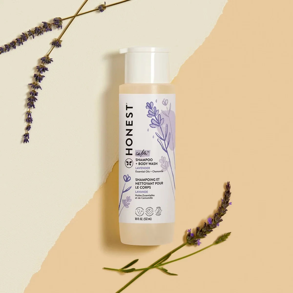 The Honest Company Calm Shampoo + Body Wash - Lavender