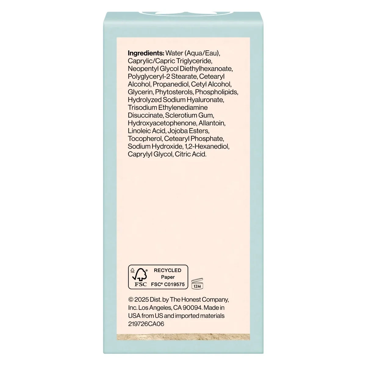 Honest Beauty Sensitive Skin Daily Calm Moisturizer with Hyaluronic Acid and Allantoin - 1.7 fl oz: Face Cream, Unscented, Paraben-Free
