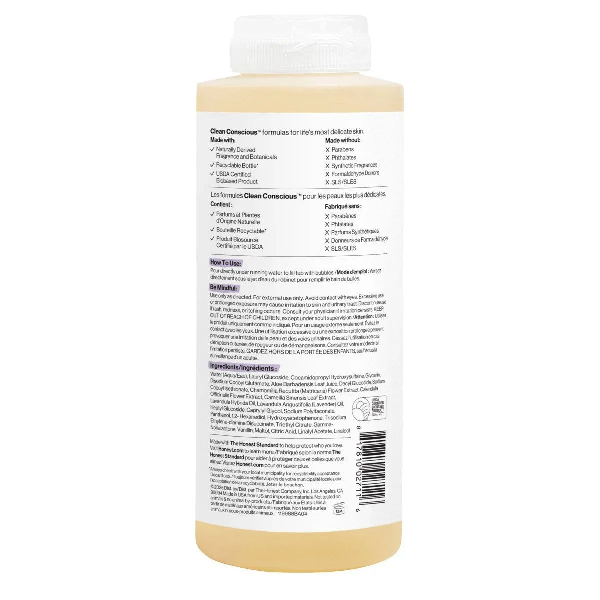 The Honest Company Calm Bubble Bath - Lavender - 12 fl oz: Paraben-Free, Sensitive Skin, Liquid, Refillable