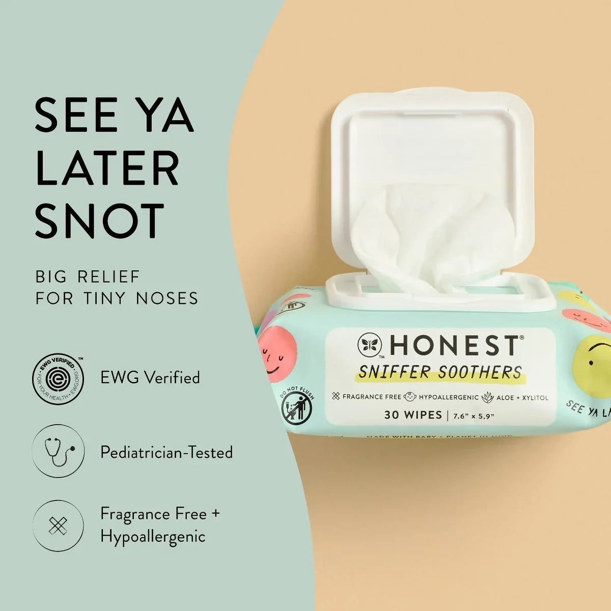 The Honest Company Sniffer Soothers Nose and Face Wipes