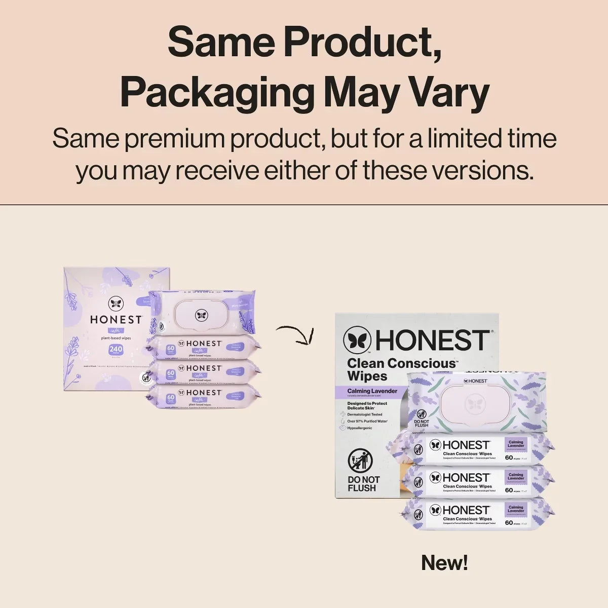 The Honest Company Calm + Cleanse Plant-Based Baby Wipes - Lavender