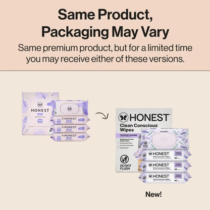 The Honest Company Calm + Cleanse Plant-Based Baby Wipes - Lavender