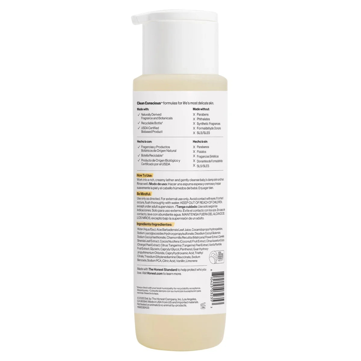 The Honest Company Refresh Shampoo + Body Wash - Citrus Vanilla