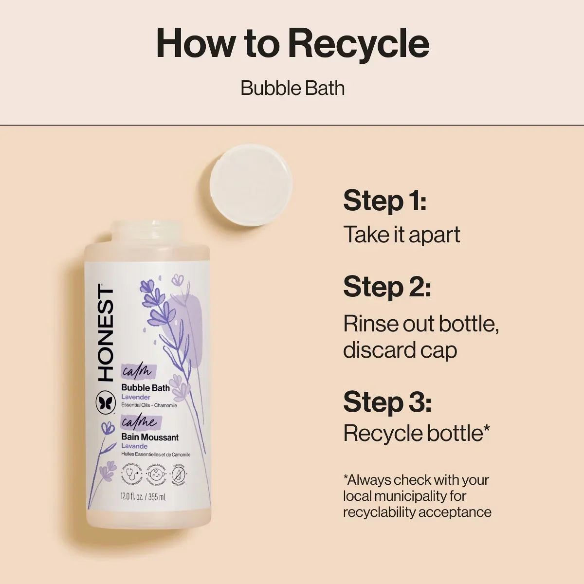 The Honest Company Calm Bubble Bath - Lavender - 12 fl oz: Paraben-Free, Sensitive Skin, Liquid, Refillable