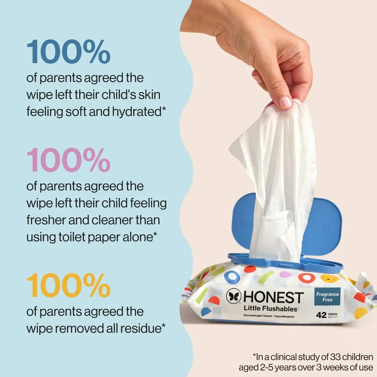 The Honest Company Plant-Based Baby Wipe - Little Flushable Wipes