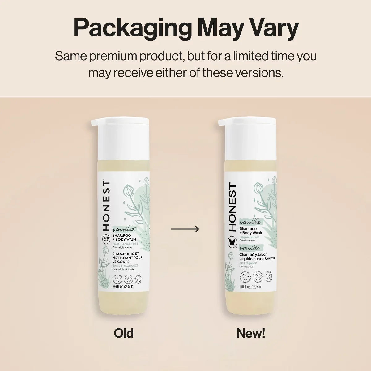 The Honest Company Sensitive Shampoo + Body Wash Fragrance Free