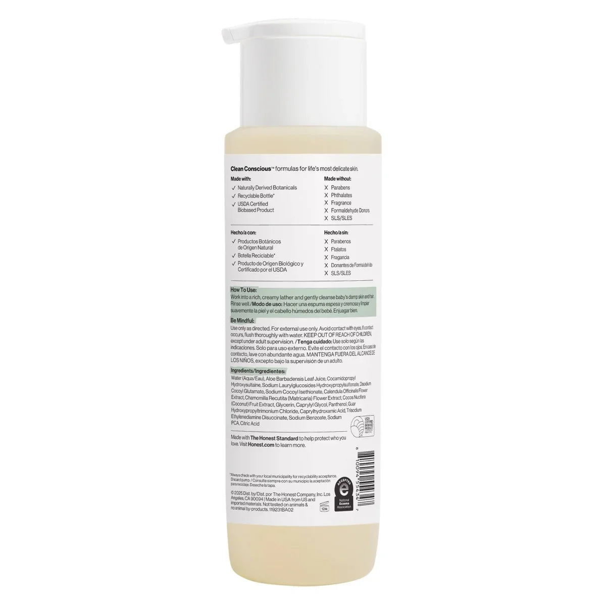 The Honest Company Sensitive Shampoo + Body Wash Fragrance Free