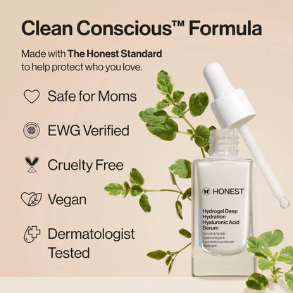 Honest Beauty Hydrogel Deep Hydration Hyaluronic Acid Serum with Rambutan 1 fl oz: Paraben-Free, Silicone-Free, Vegan