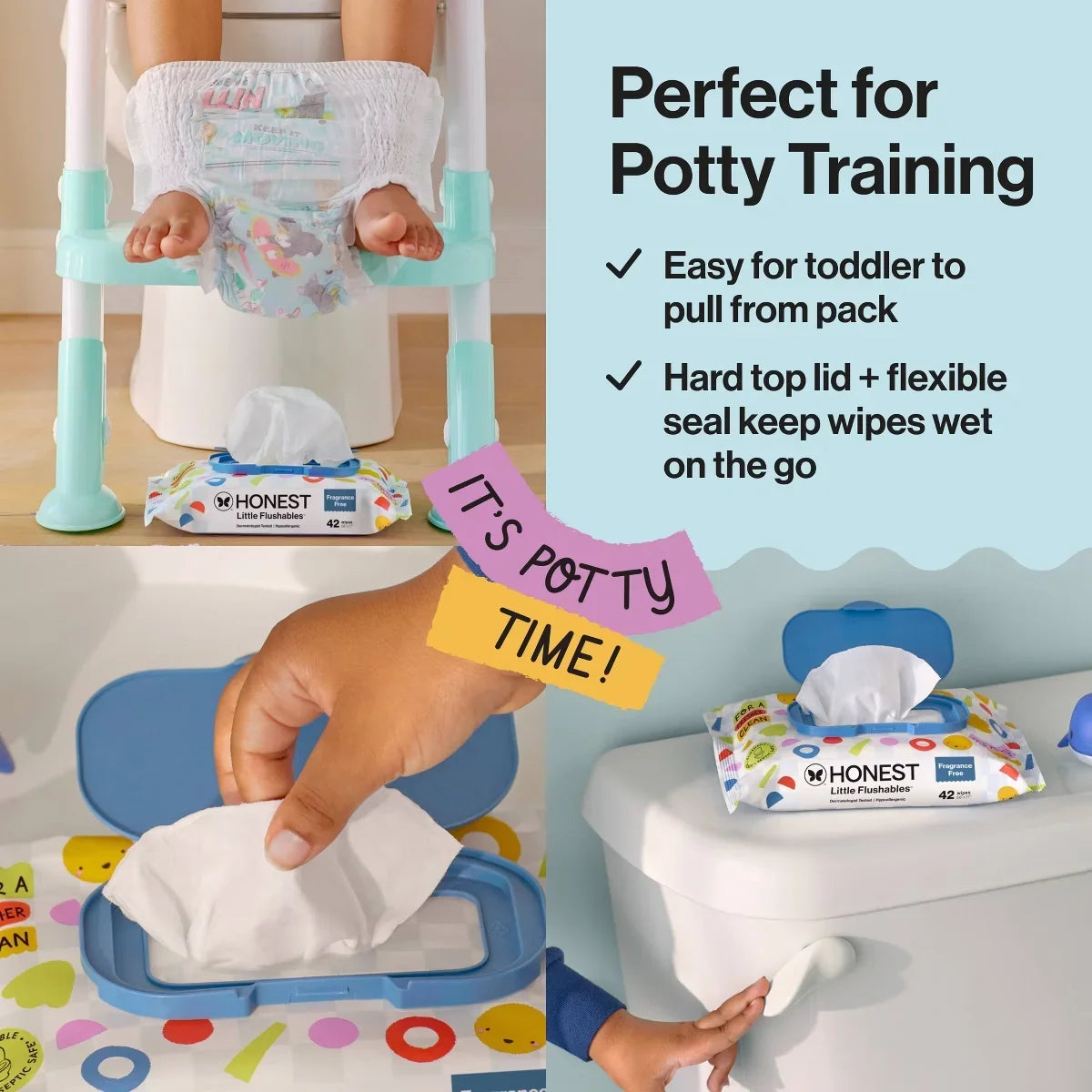 The Honest Company Plant-Based Baby Wipe - Little Flushable Wipes