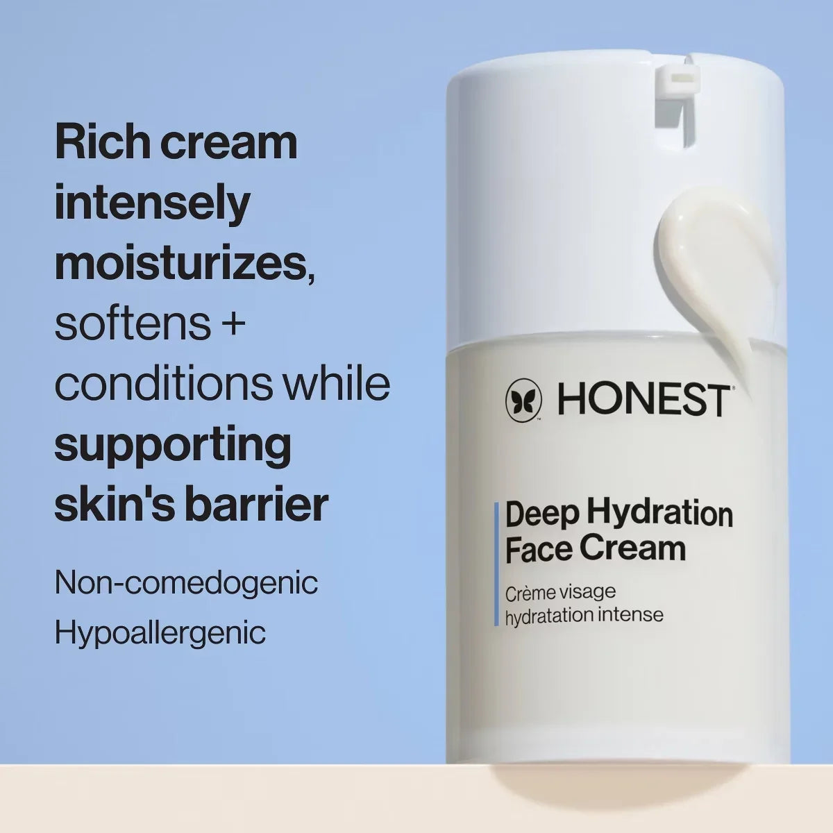 Honest Beauty Deep Hydration Face Cream with Shea Butter - 1.7 fl oz: Unscented, Anti-Aging, Sensitive Skin