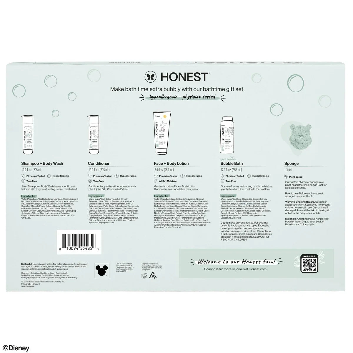 The Honest Company Disney Bath Time Gift Set - 5ct: Dye-Free, Phthalate-Free, Artificial Fragrance-Free, Whole Body Use