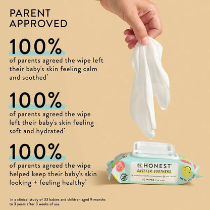 The Honest Company Alcohol Hand Sanitizing Wipes 3pk/150ct + 30ct Sniffer Soothers Nose and Face Wipes + 2 fl oz Hand Sanitizer Spray