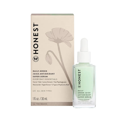 Honest Beauty Daily Green Juice Antioxidant Super Facial Serum - Travel Size - 1 fl oz: Vegan, Deep Hydration, Face Application