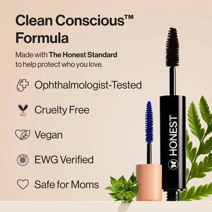 Honest Beauty Extreme Volume Mascara and Bold Lash Primer Black - Travel Size - 0.27 fl oz: Paraben-Free, Vegan, Includes Applicator