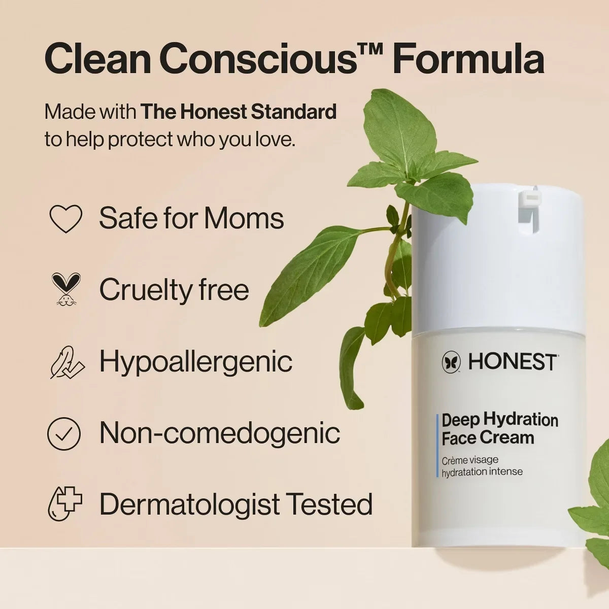 Honest Beauty Deep Hydration Face Cream with Shea Butter - 1.7 fl oz: Unscented, Anti-Aging, Sensitive Skin