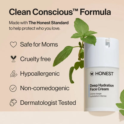 Honest Beauty Deep Hydration Face Cream with Shea Butter - 1.7 fl oz: Unscented, Anti-Aging, Sensitive Skin