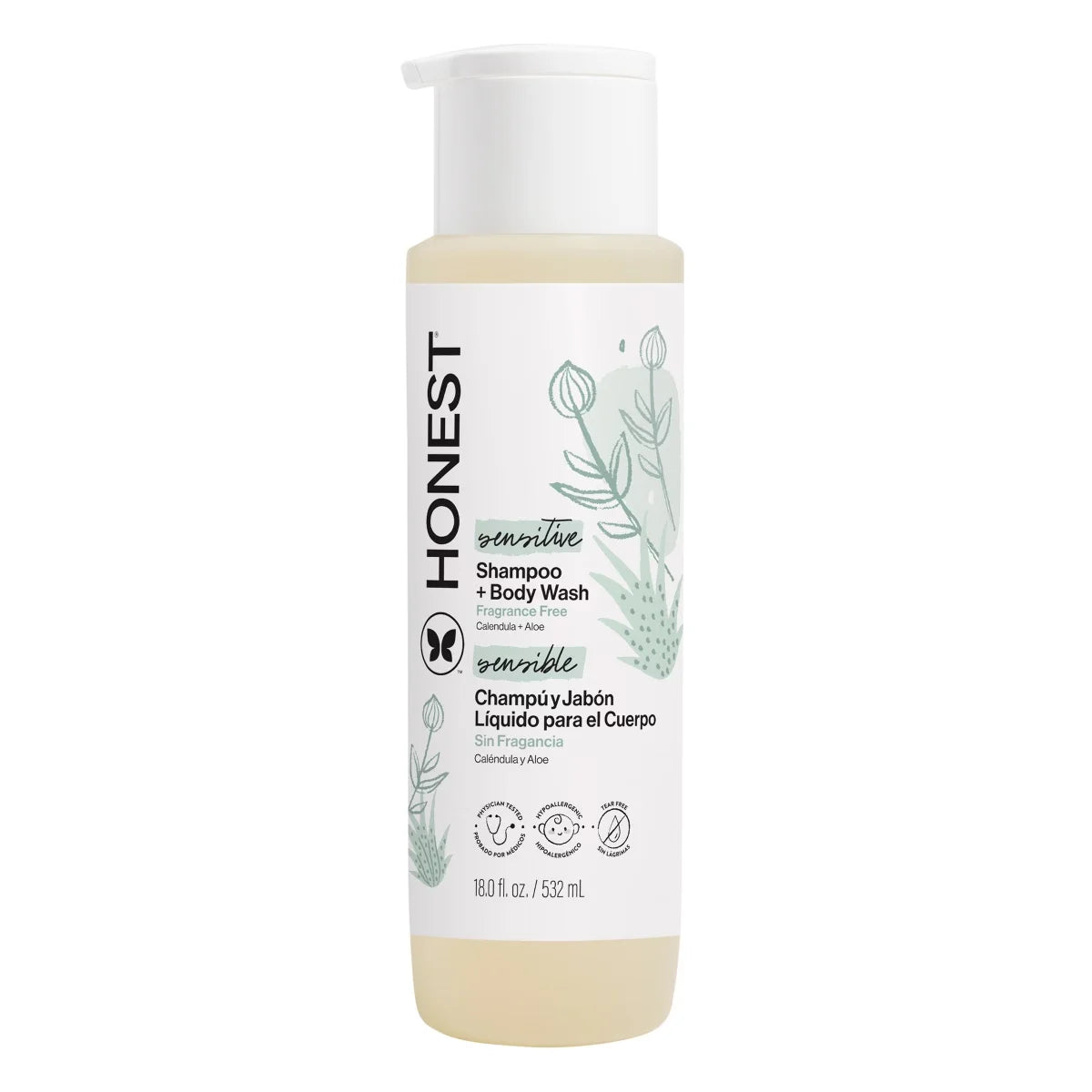The Honest Company Sensitive Shampoo + Body Wash Fragrance Free