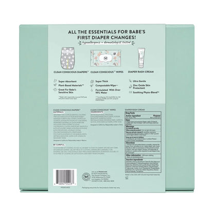 The Honest Company Babe's Clean Bum Gift Set: Basic Cleansing, Diaper Rash Cream, Unscented, 9 Pieces