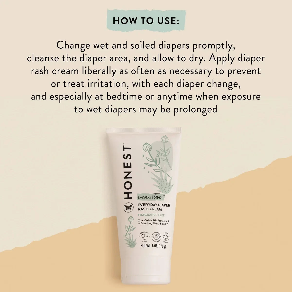The Honest Company Sensitive Everyday Diaper Rash Cream Fragrance Free