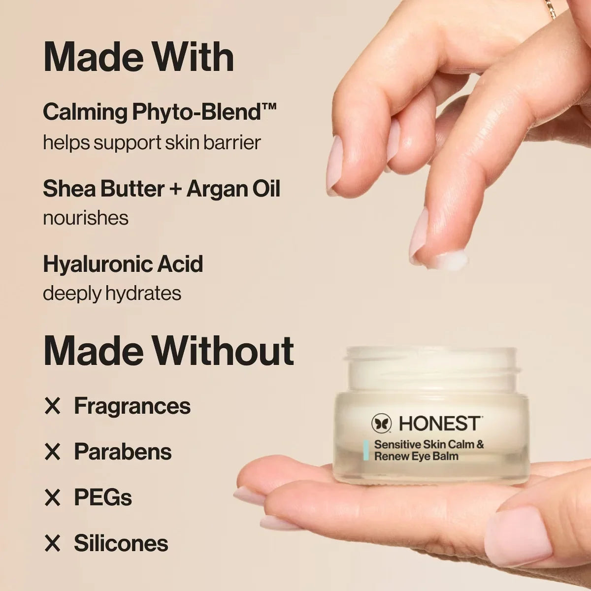 Honest Beauty Calm and Renew Melting Eye Balm with Calming Phyto Blend - 0.5oz: Hypoallergenic, Paraben-Free, Silicone-Free, Vegan