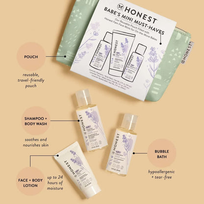 The Honest Company Babe's Mini Must-Haves Gift Set: Moisturizing, Calming, Travel Size