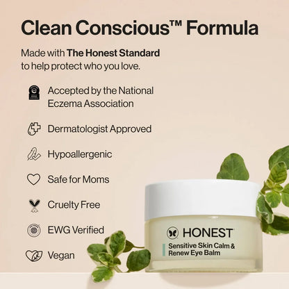 Honest Beauty Calm and Renew Melting Eye Balm with Calming Phyto Blend - 0.5oz: Hypoallergenic, Paraben-Free, Silicone-Free, Vegan