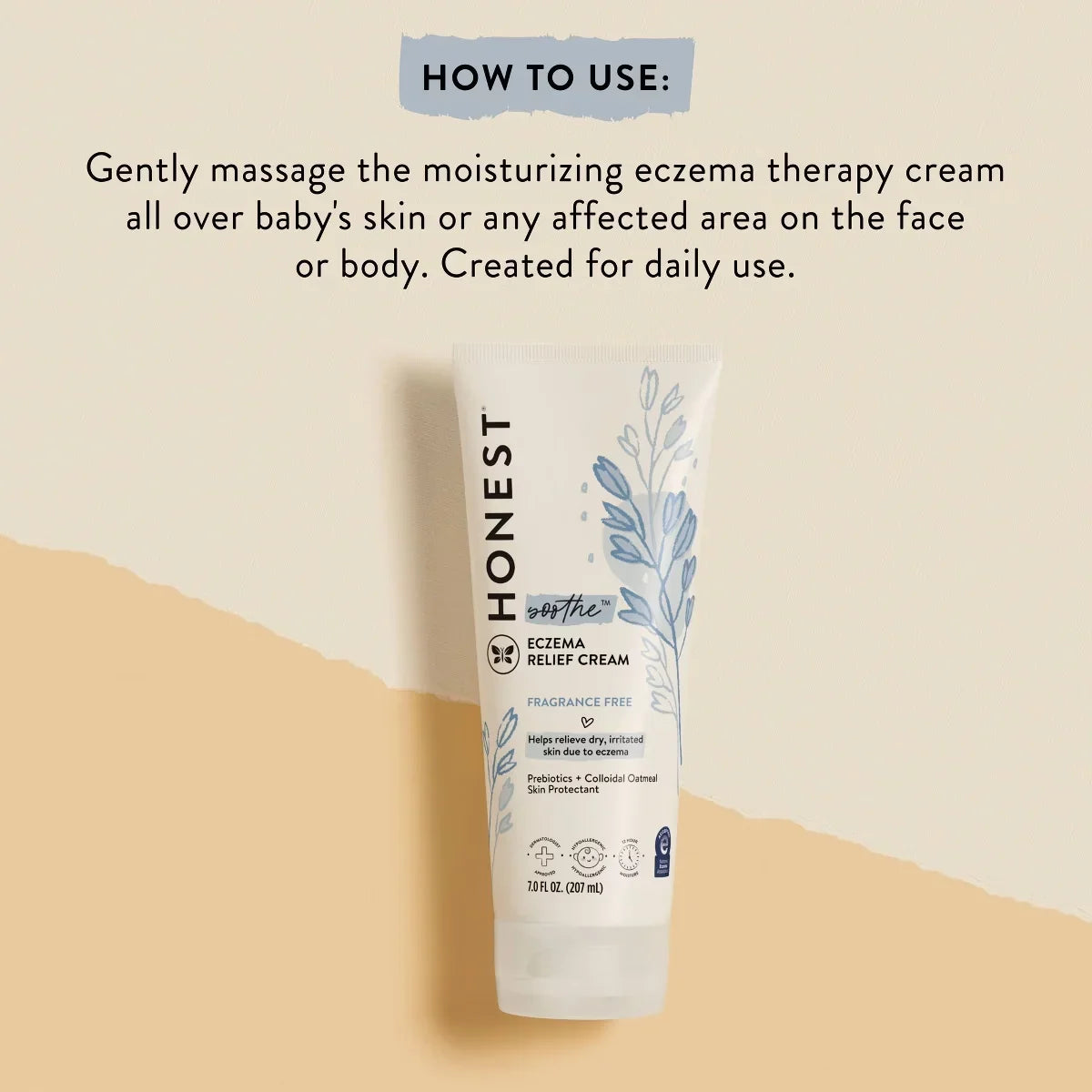 The Honest Company Soothe Fragrance Free Eczema Relief Cream - 7 fl oz: Paraben-Free, Silicone-Free, Steroid-Free