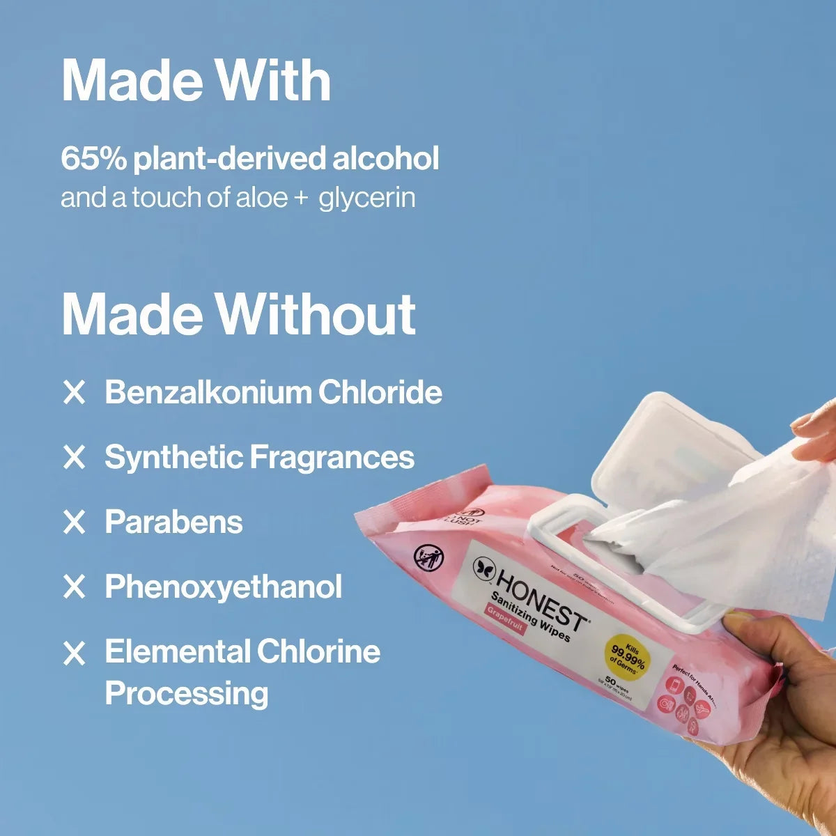 The Honest Company Sanitizing Hand Wipes Grapefruit - 50ct