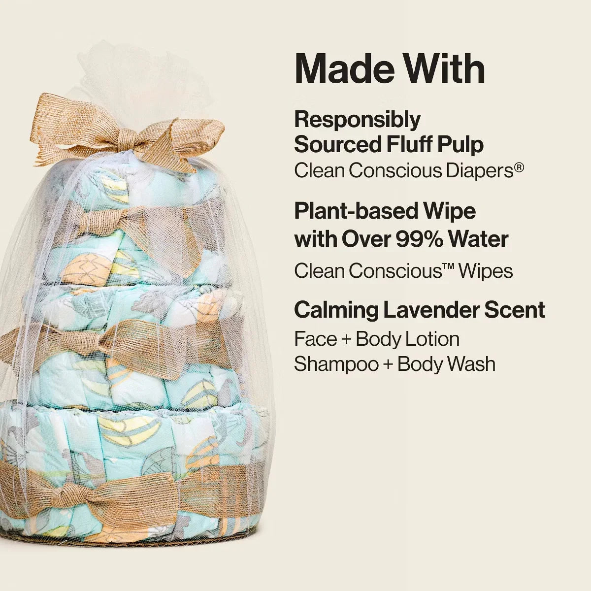 The Honest Company Clean Conscious Diaper Cake - Above It All - 39ct