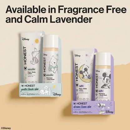 The Honest Company Calm Disney Shampoo + Body Wash and Lotion Duo - Lavender - 18.5 fl oz: Moisturizing, Dye-Free, Phthalate-Free