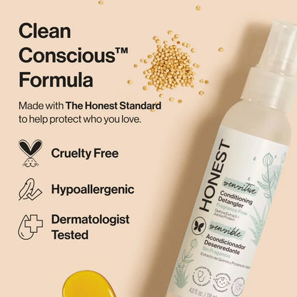 The Honest Company Sensitive Conditioning Detangler - Fragrance Free - 4 fl oz