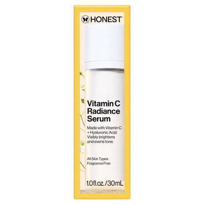 Honest Beauty Vitamin C Radiance Serum with Hyaluronic Acid - 1 fl oz: Skin Tone Improvement, Brightening, Anti-Aging, Hydrating