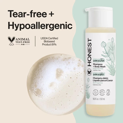 The Honest Company Sensitive Shampoo + Body Wash Fragrance Free