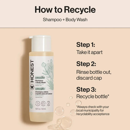 The Honest Company Sensitive Shampoo + Body Wash Fragrance Free