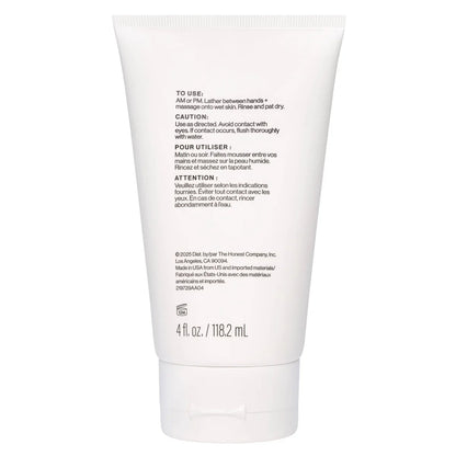 Honest Beauty Sensitive Skin Calming Cream Cleanser with Hyaluronic and Amino Acids - 4 fl oz