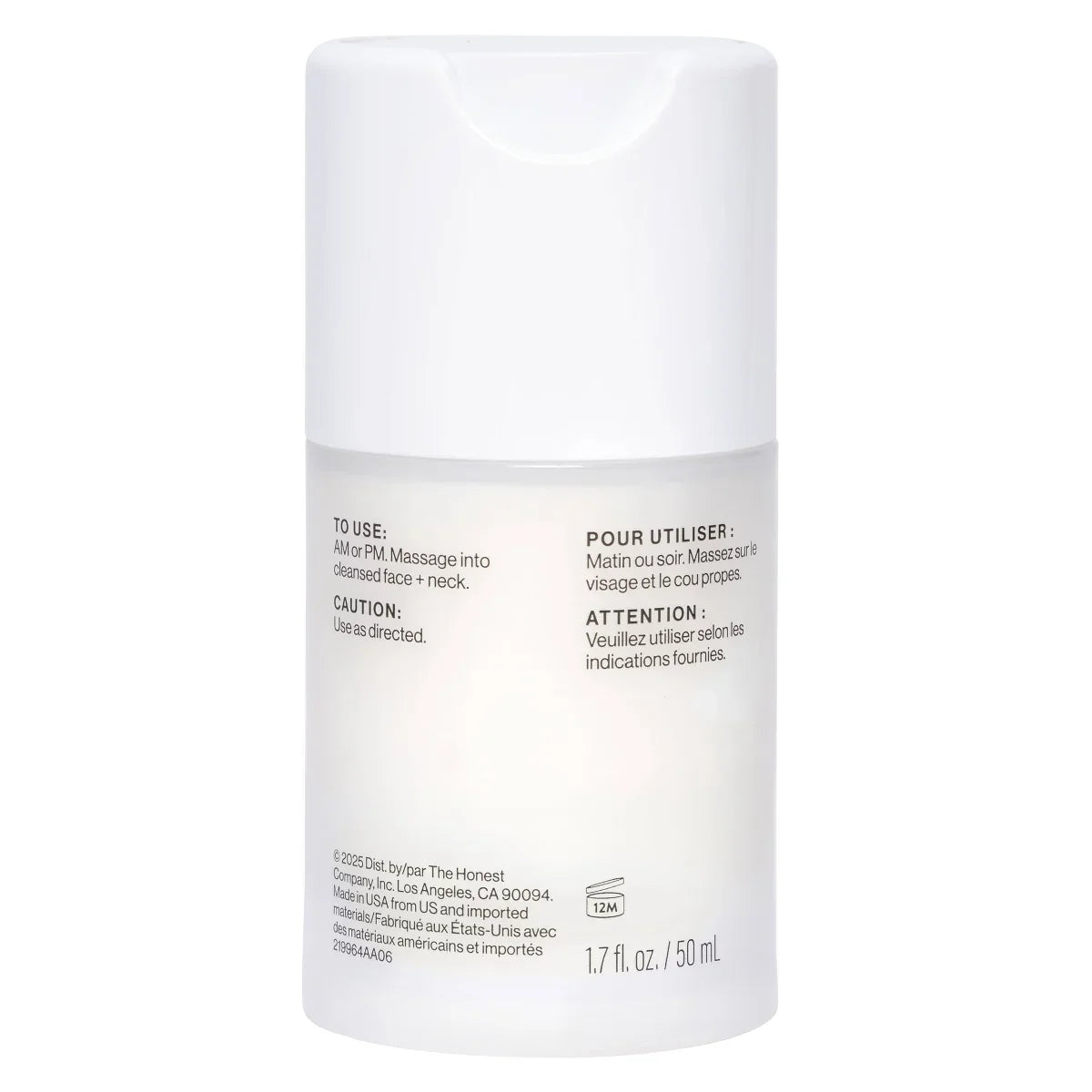 Honest Beauty Sensitive Skin Daily Calm Moisturizer with Hyaluronic Acid and Allantoin - 1.7 fl oz: Face Cream, Unscented, Paraben-Free