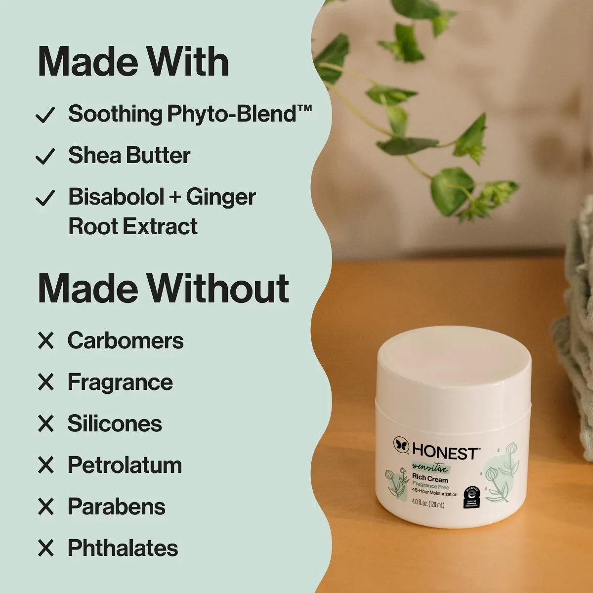 The Honest Company Sensitive Rich Cream - Fragrance Free - 4 fl oz