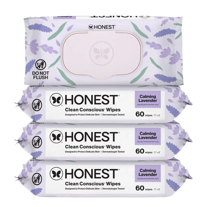 The Honest Company Calm + Cleanse Plant-Based Baby Wipes - Lavender
