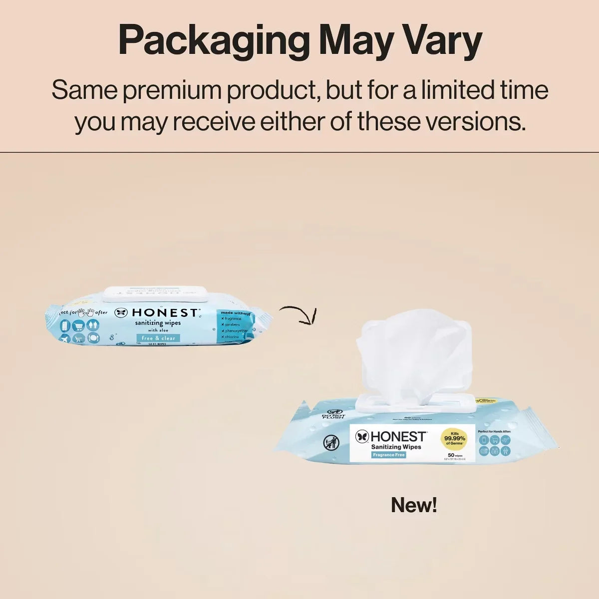 The Honest Company Alcohol Hand Sanitizing Wipes