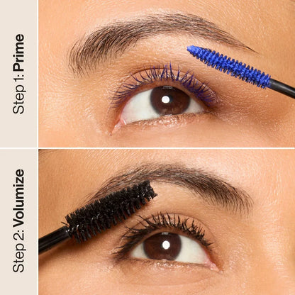 Honest Beauty Extreme Volume Mascara and Bold Lash Primer Black - Travel Size - 0.27 fl oz: Paraben-Free, Vegan, Includes Applicator