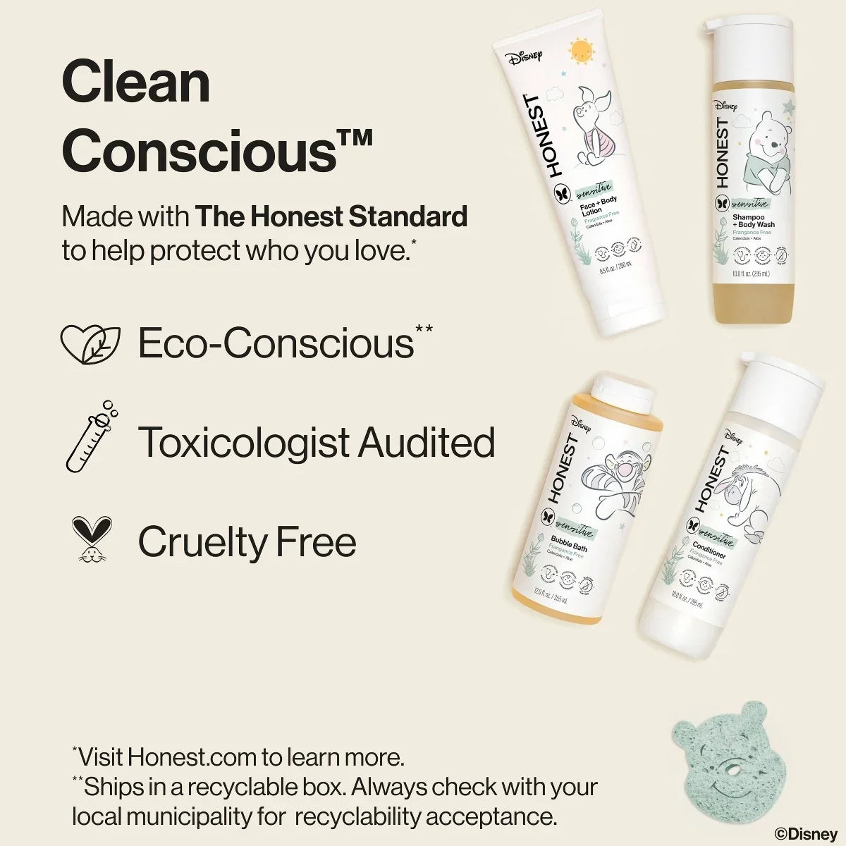 The Honest Company Disney Bath Time Gift Set - 5ct: Dye-Free, Phthalate-Free, Artificial Fragrance-Free, Whole Body Use