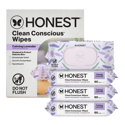 The Honest Company Calm + Cleanse Plant-Based Baby Wipes - Lavender