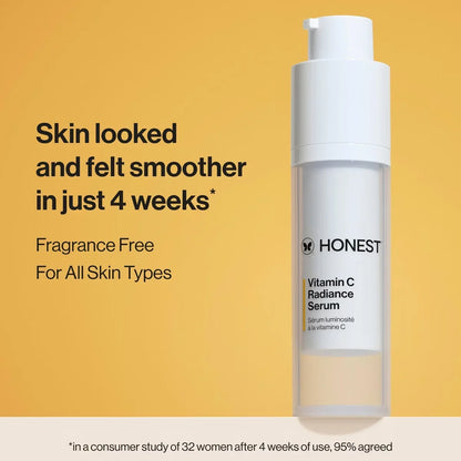 Honest Beauty Vitamin C Radiance Serum with Hyaluronic Acid - 1 fl oz: Skin Tone Improvement, Brightening, Anti-Aging, Hydrating
