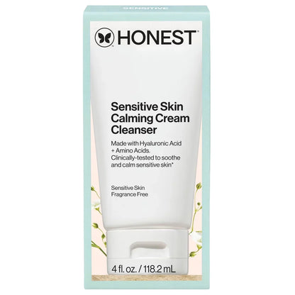Honest Beauty Sensitive Skin Calming Cream Cleanser with Hyaluronic and Amino Acids - 4 fl oz